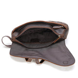 Retro Men's Chest Bag, Saddle Bag, Leather Shoulder Bag, Outdoor Sports Diagonal Bag - Dazpy