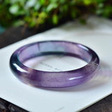 Natural Color Fluorite Bracelet  Iridescence Thousand Layer Pattern Ice Field Stone Amethyst Round Bracelet - Dazpy