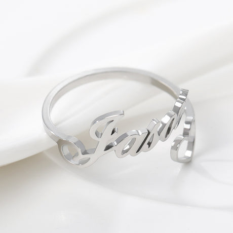 Name Letter Stainless Steel Ring - Dazpy