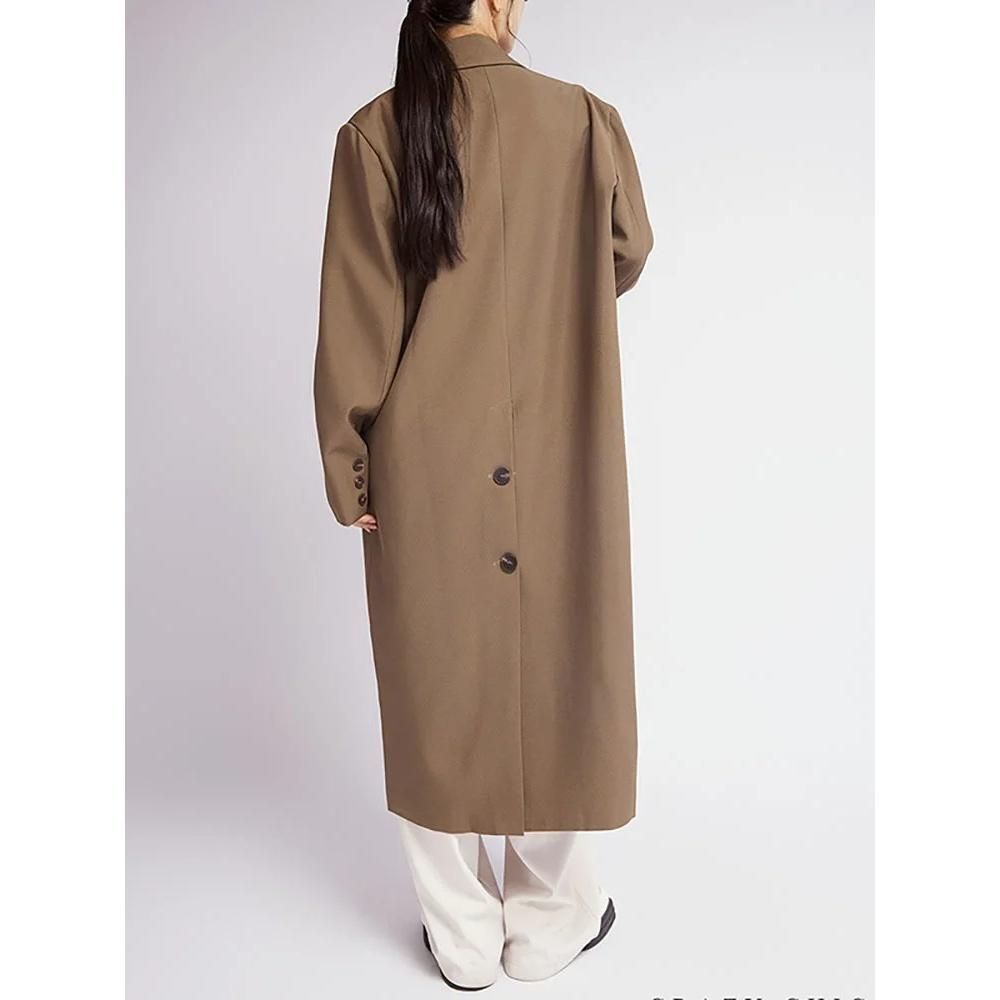 Zweireihiger Trenchcoat in Kaffeebraun für Damen