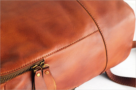 Vintage Rubbed Color Handmade Top Layer Leather Travel Bag - Dazpy