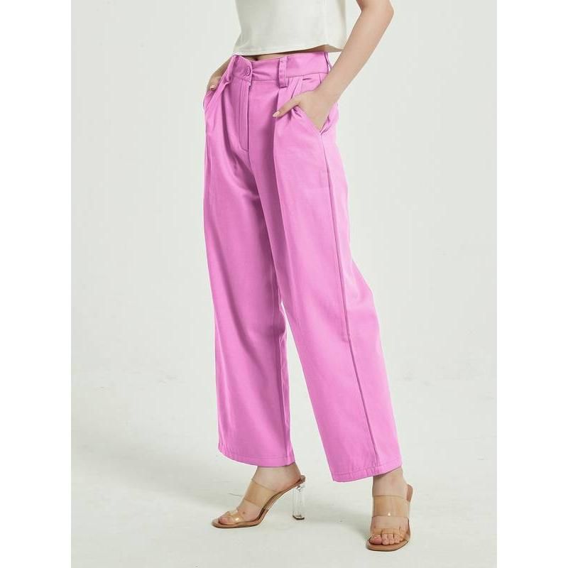 High-Waist Wide Leg Vintage Style Trousers