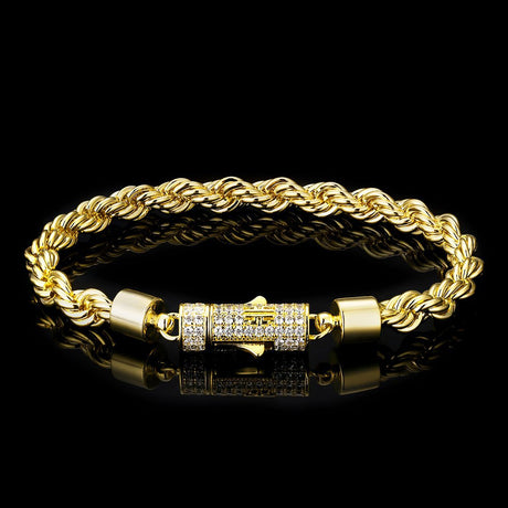 6mm Trendy Simple Gold Twist Chain Bracelet - Dazpy