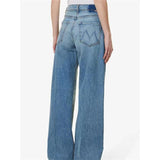 Frühling-Sommer Vintage Blau High-Waist Damen Jeans