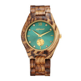 Men's Simple Personality Creative Red Sandalwood Strap Quartz Movement Watch - Dazpy