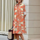 Women's Digital-Print Stretch A-Line Midi Dress
