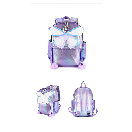 Sequined Butterfly Cute Backpack Female Korean Style Student Schoolbag Female - Dazpy