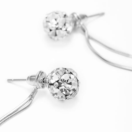 S925 Silver Tassel Long Round Face Delicate Niche O Diamond Stitching Earrings - Dazpy