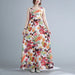 Floral Print Cotton Linen Long Dress