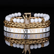 Crown With Roman Numerals Stainless Steel Bracelet - Dazpy