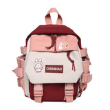 Backpack Korean Style Student Multi-pocket Fashion Backpack Junior High School Student College Schoolbag - Dazpy