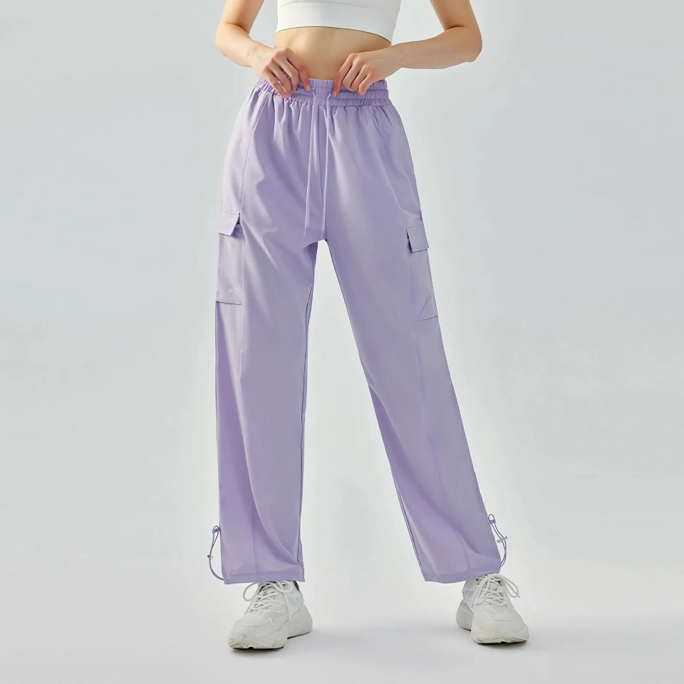 Pantalones deportivos ligeros para mujer: pantalones deportivos holgados para correr, tallas S a 5XL, pantalones deportivos para hacer ejercicio con cordón