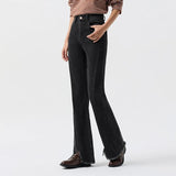 Women's Raw Edge Slit Flare Pants