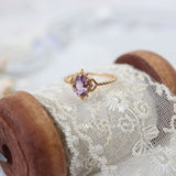 Silver Crown Bubble Amethyst Lace Women's Ring - Dazpy