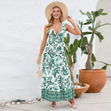 Sommerliches Kleid mit V-Ausschnitt und Blumenmuster