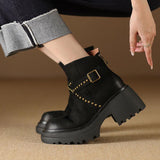 Stylische Echtleder Stiefelette mit High Heels