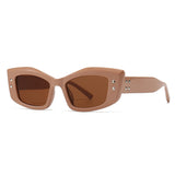 Retro Cat Eye Rivet Sunglasses