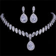 Fashion Zircon Necklace Earnail Set - Dazpy