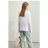 Spring Casual Hollow Out Knit Blouse