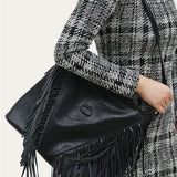 Luxurious Vegan Leather Tassel Shoulder Bag