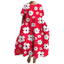 Women's Loose Round-Neck Digital-Print Dress