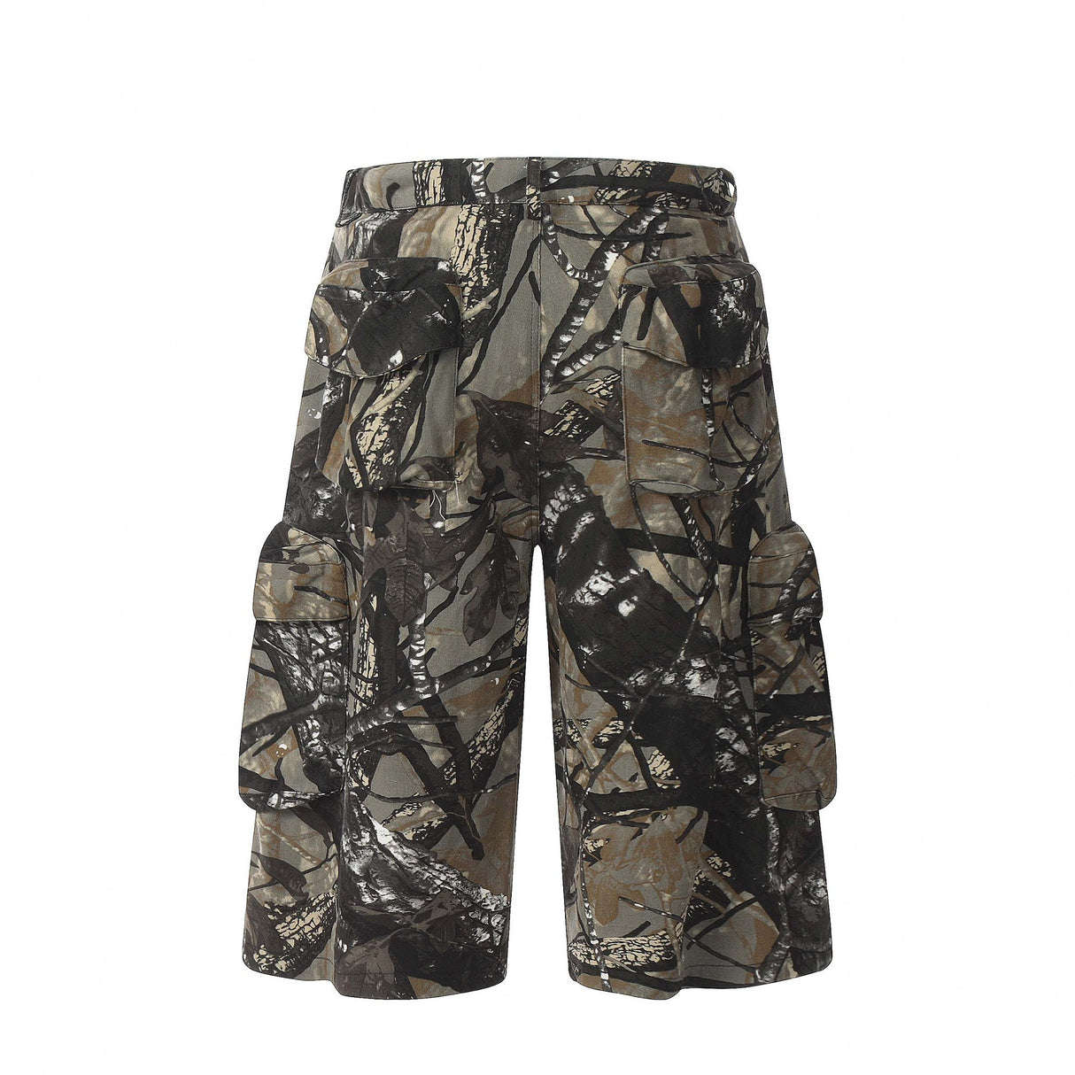 American-style Multi-pocket Camouflage Denim Shorts