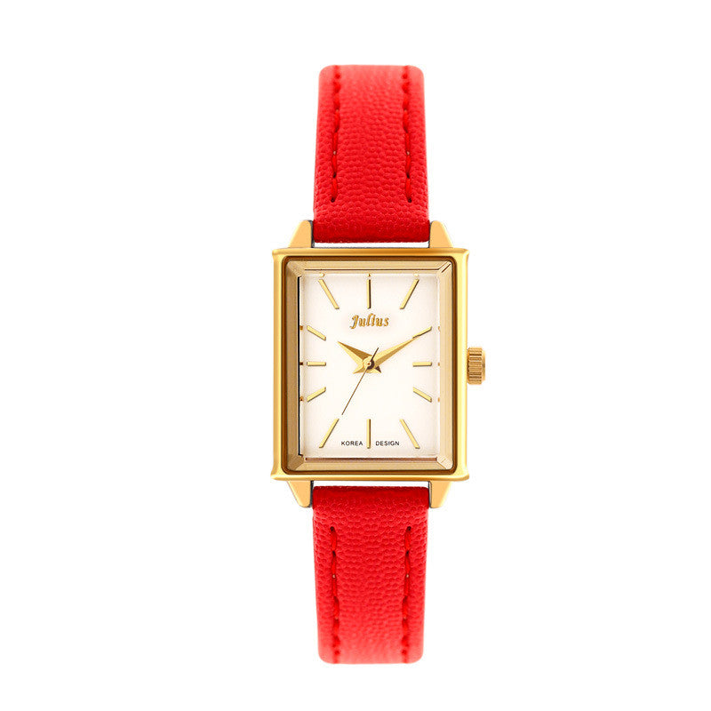 Julius Rectangular Simple Art Retro Wild Belt Quartz Watch Waterproof Ladies Watch - Dazpy