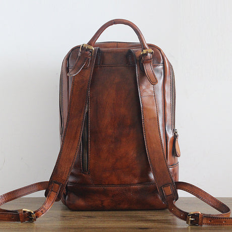 Vintage Rubbed Color Handmade Top Layer Leather Travel Bag - Dazpy