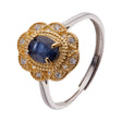 Natural Sapphire Ring Female Inlaid S925 Sterling Silver Ring - Dazpy