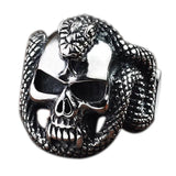 Mens Vintage Personalised Python Skull Ring - Dazpy