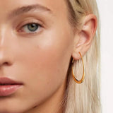 14K Gold Plated Teardrop Hoop Earrings