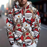 Trendy Christmas Snowman Elk 3D Printed Hoodie