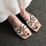 Classic Comfort Retro Slippers with Metal Buckle