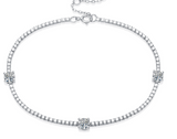 Silver Inlay Moissanite Round Bracelet - Dazpy