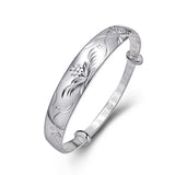 Women's Fashion Vintage Sterling Silver Flowering Double Fish Bracelet - Dazpy