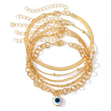 Pulsera tobillera de mal de ojo azul