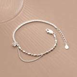 Silver Bracelet Femininity Simple Row Diamond Asymmetry - Dazpy