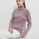 Otoño Invierno Elegante Suéter De Cuello Alto