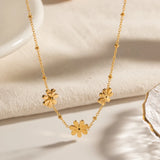 Golden Daisy Trio Necklace