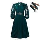 Women's Lace-Detail Pleated Dress