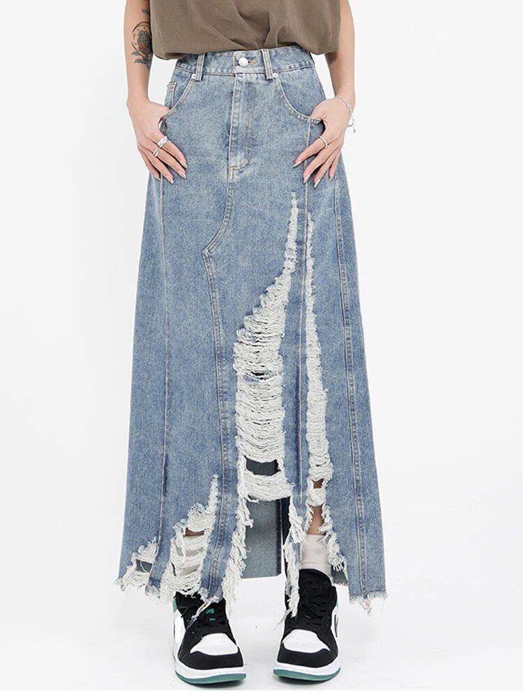 High Waist Denim Skirt