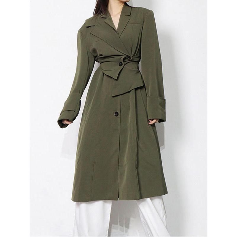 Eleganter Windbreaker-Trenchcoat mit hoher Taille