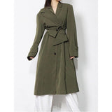 Elegant High Waist Windbreaker Trench Coat