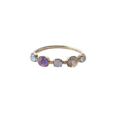 S925 Sterling Silver Natural Amethyst Labradorite Ring - Dazpy