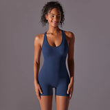 Seamless Yoga Jumpsuit - Ribbed One-Piece Fitness Bodysuit