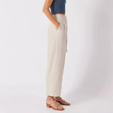 Elegant High-Waist Korean Style Office & Streetwear Linen Trousers