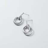 S925 Silver Simple Diamond Inlaid Round Earrings Female - Dazpy