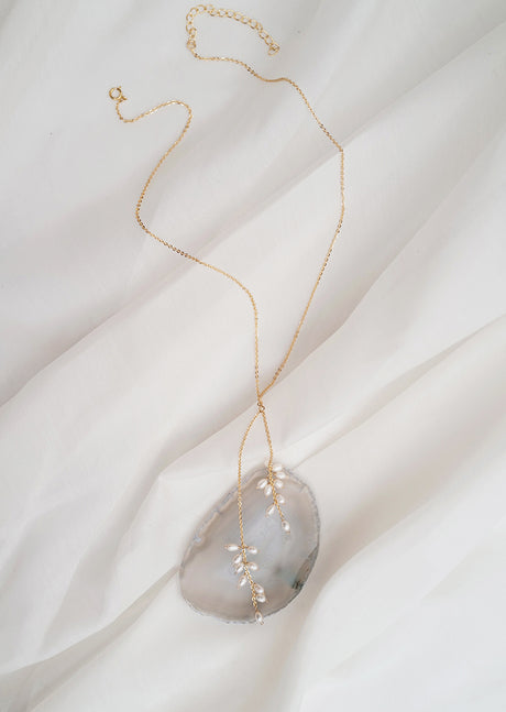 Elegant Natural Pearl Sweater Chain Necklace - Dazpy