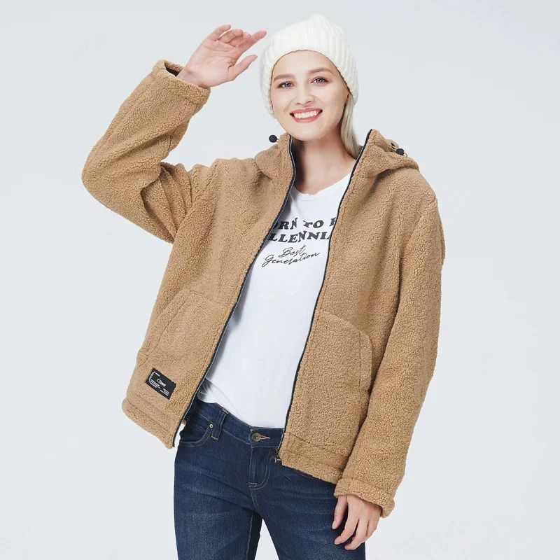 Lässige Fleecejacke mit Kapuze für Damen