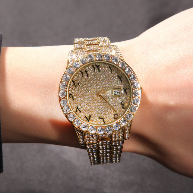 Full Diamond British Flower Body Digital Large Watch - Dazpy